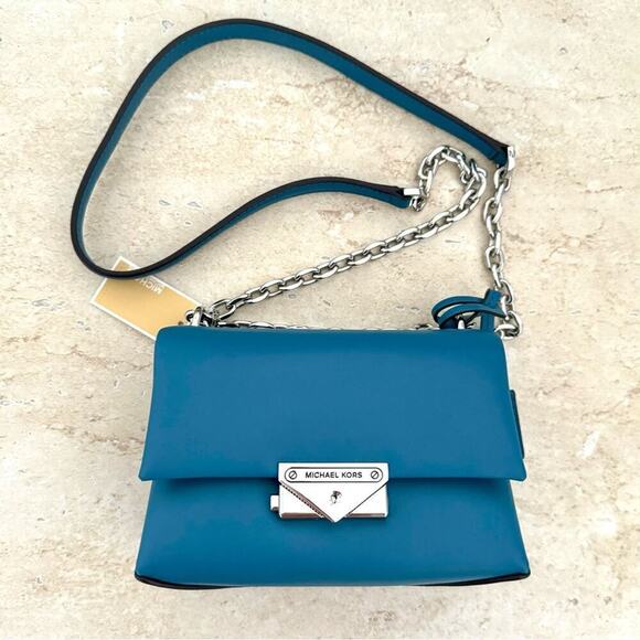 NWT! MICHAEL KORS Cece Teal Handbag, Small, MSRP.$448 - Picture 1 of 14